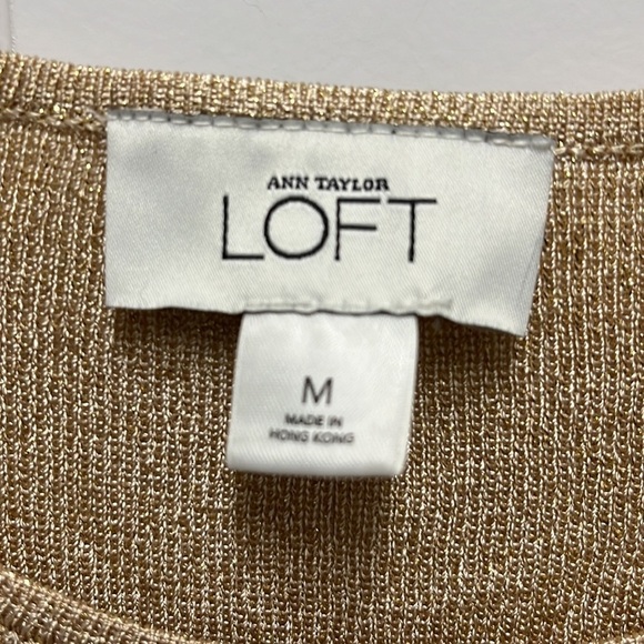 Ann Taylor Loft‎ Gold Shimmer Tank Top Medium - Picture 2 of 4